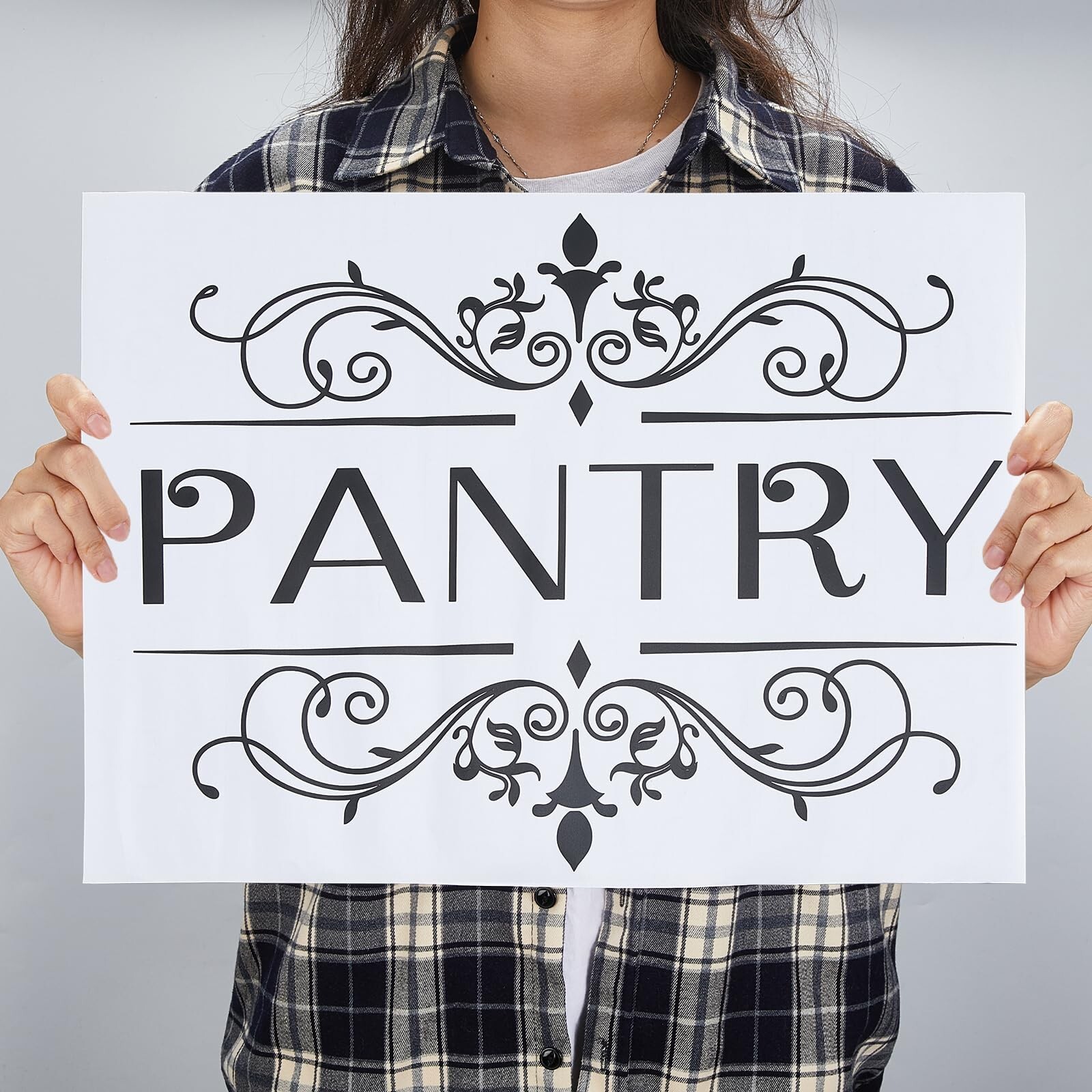 SUPERDANT Pantry Door Sign Sticker Pantry Decals Kitchen Vinyl Lettering Word…