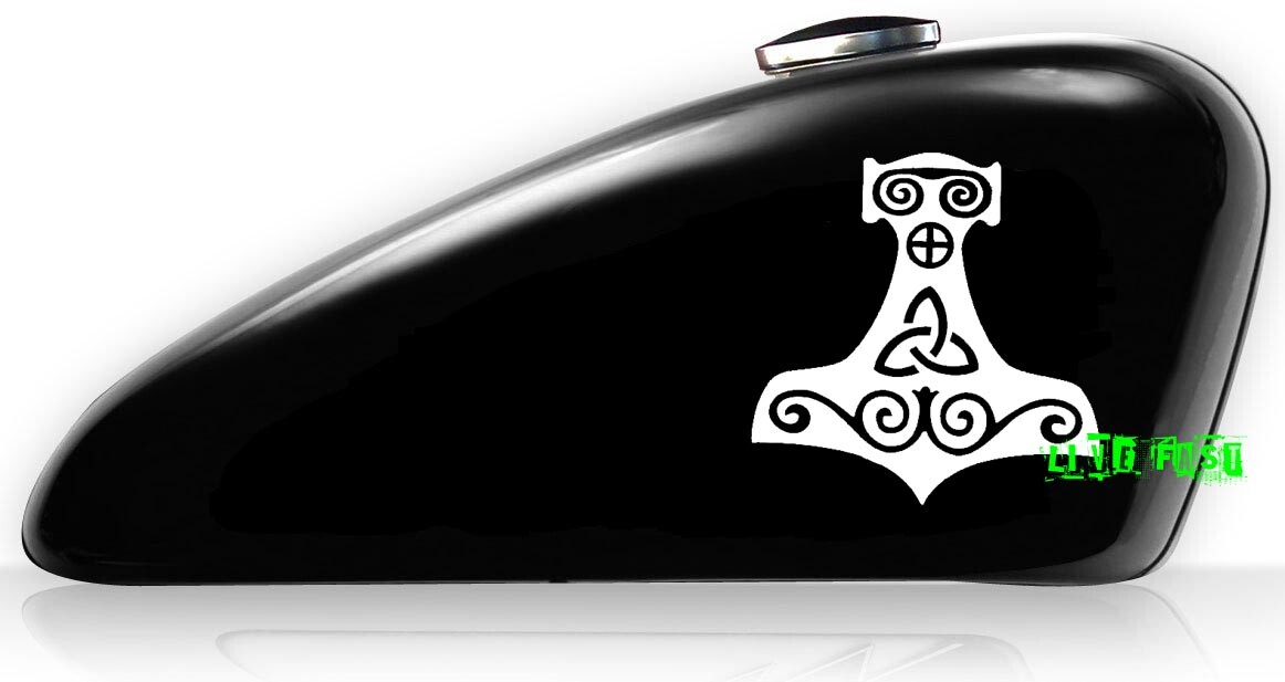 THORS HAMMER VINYL DECAL STICKER pagan asatru tyr viking rune thor norse runes