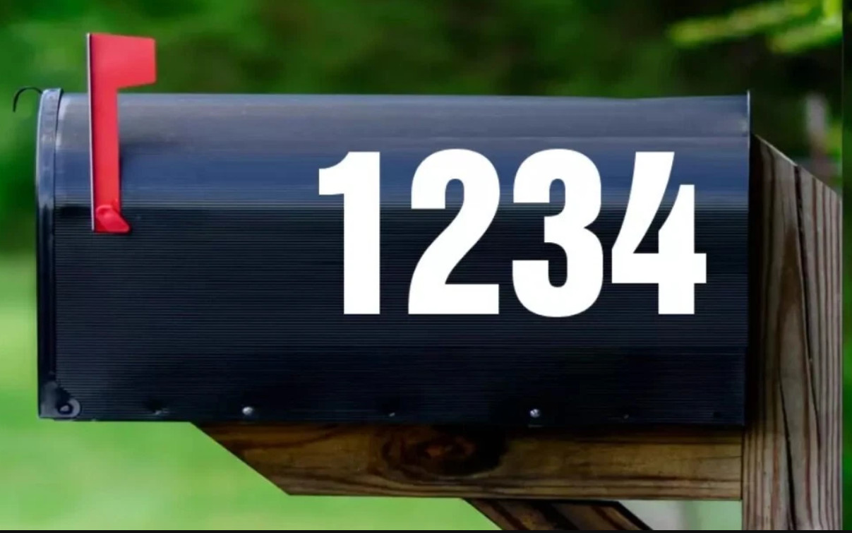 SET OF 2 Custom Mailbox Numbers Vinyl Decals / Stickers – Choose Size & Color