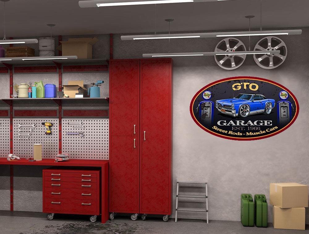 1966 1967 Pontiac GTO Hardtop Classic Car Garage Sign Wall Art Graphic Sticker