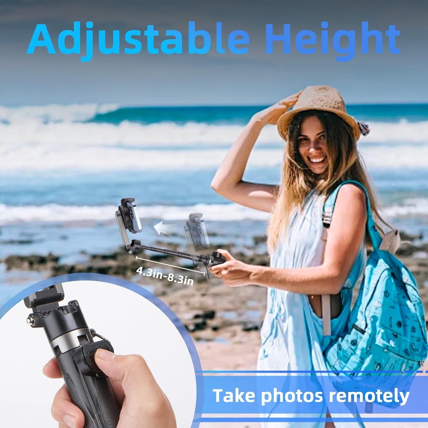 for Magsafe Tripod Stand for iPhone,Portable Pocket Size Selfie Stick with Re…