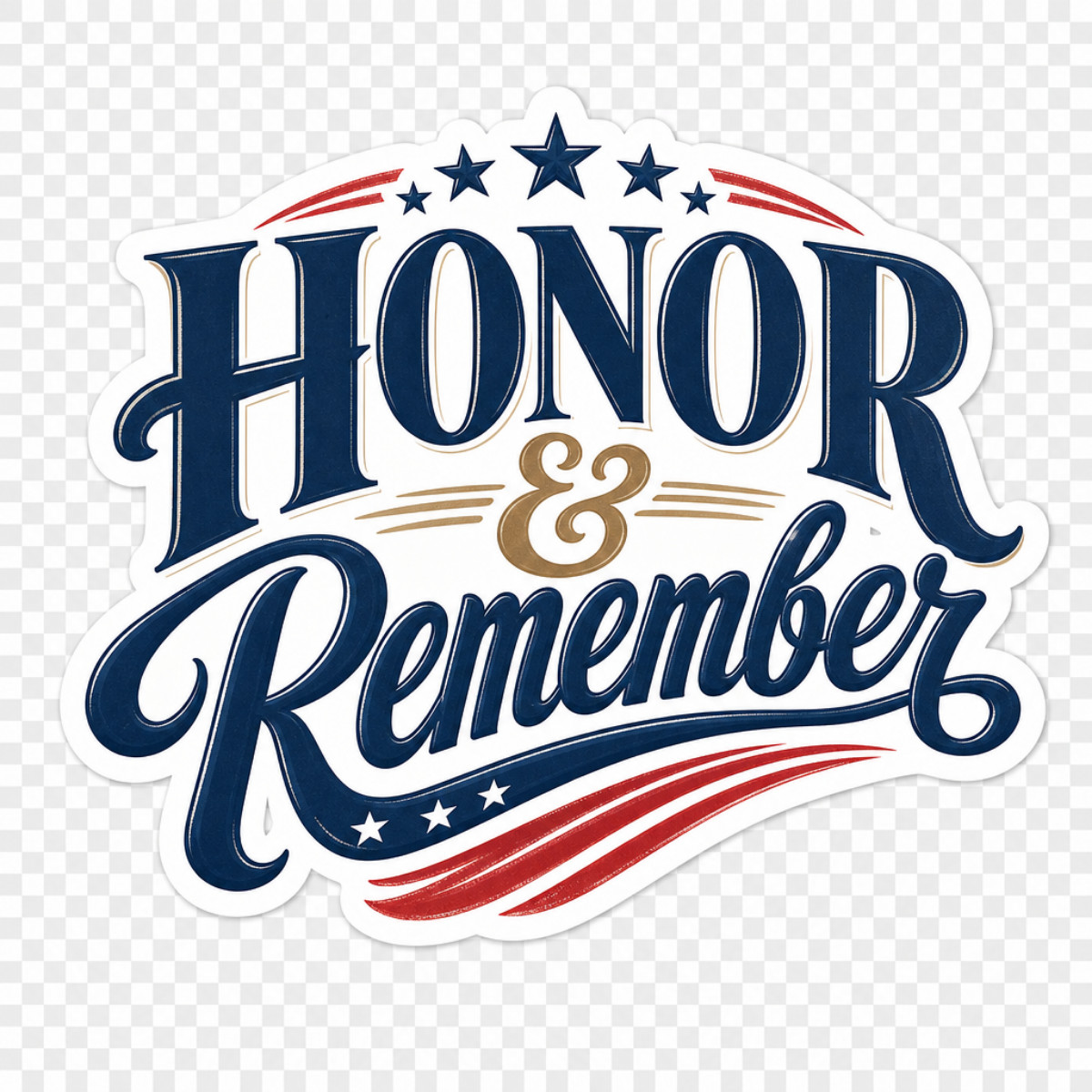 3 inch Honor & Remember Sticker Patriotic Memorial Veteran Military Decal