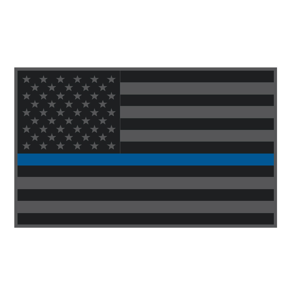 REFLECTIVE Subdued AMERICAN FLAG THIN BLUE LINE DECAL fire Multiple Size Law