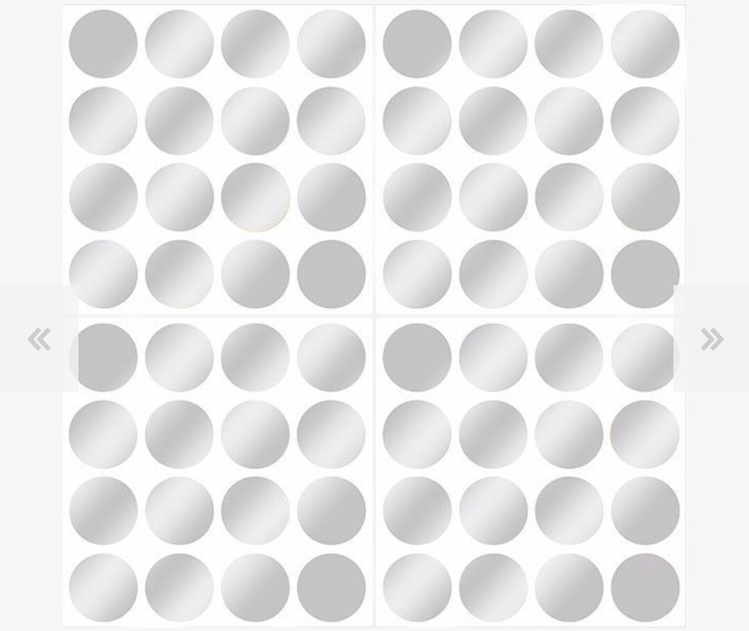Wall Pops Metallic Silver "Confetti Dot" Peel, Stick + Move. 64 Dots