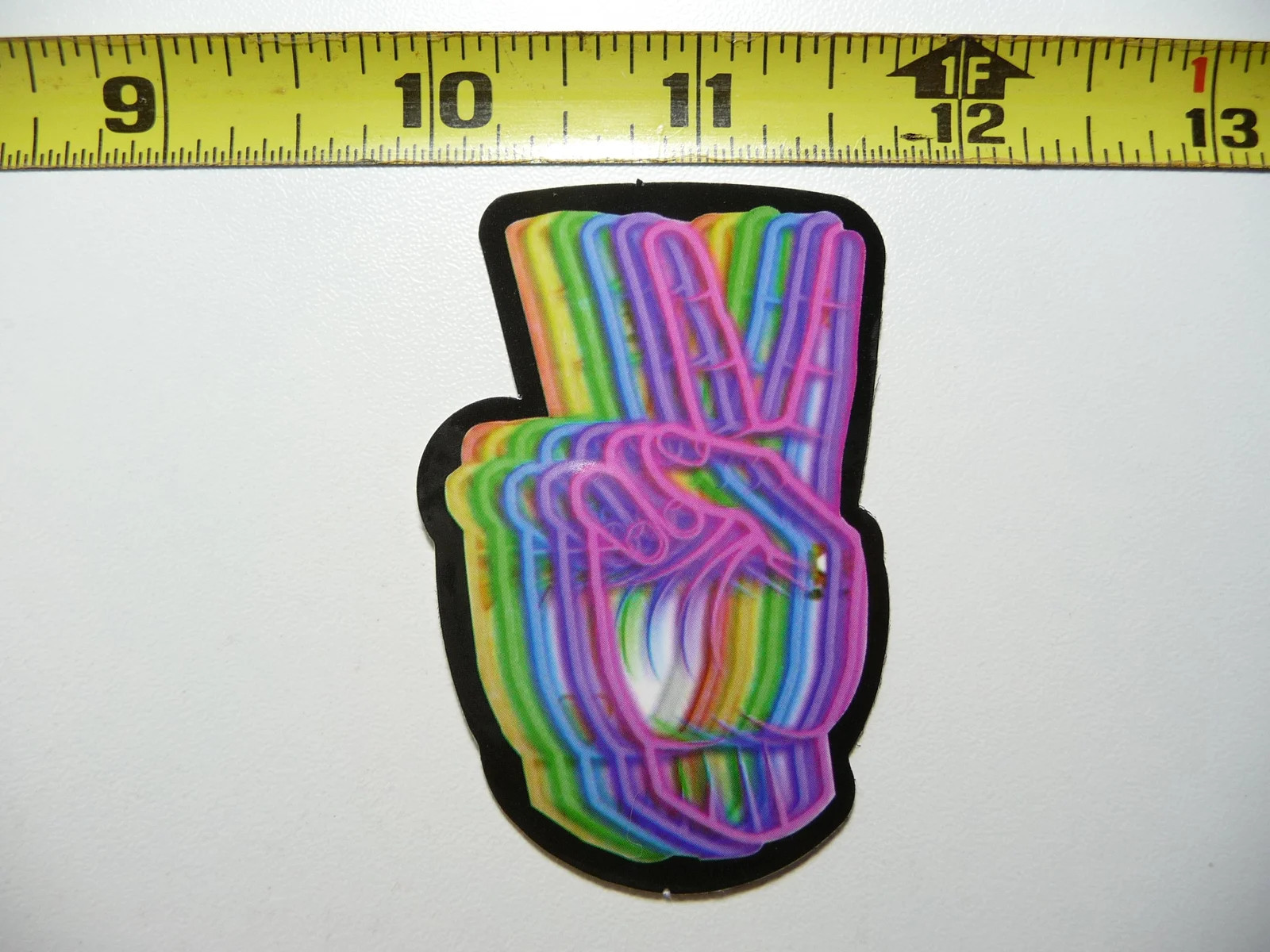PEACE SIGN VICTORY SYMBOL NEON STYLE SMALL STICKER DECAL COLORFUL FUNNY