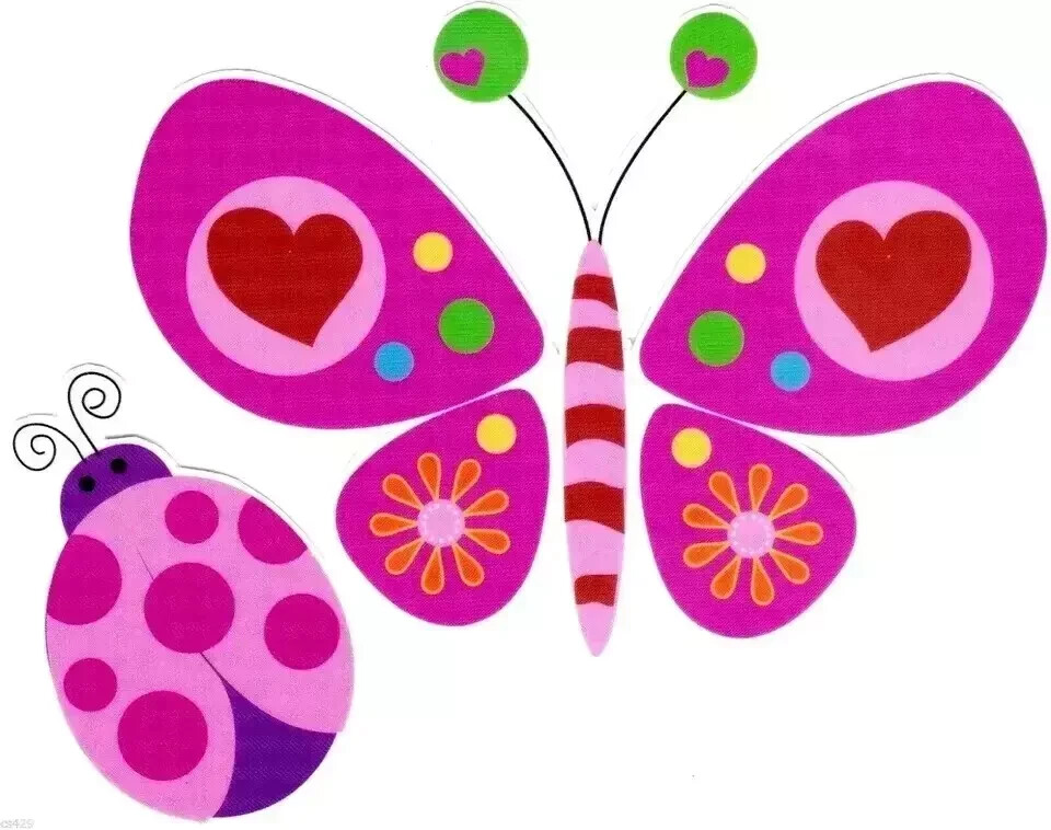 ladybug butterfly wall safe sticker valentine 9 inch new