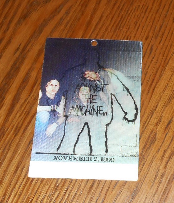 Rage Against the Machine Pass Card 1999 Lenticular Promo 4.5×3