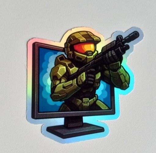 Halo Master Chief Holographic Waterproof Vinyl 3inch Sticker