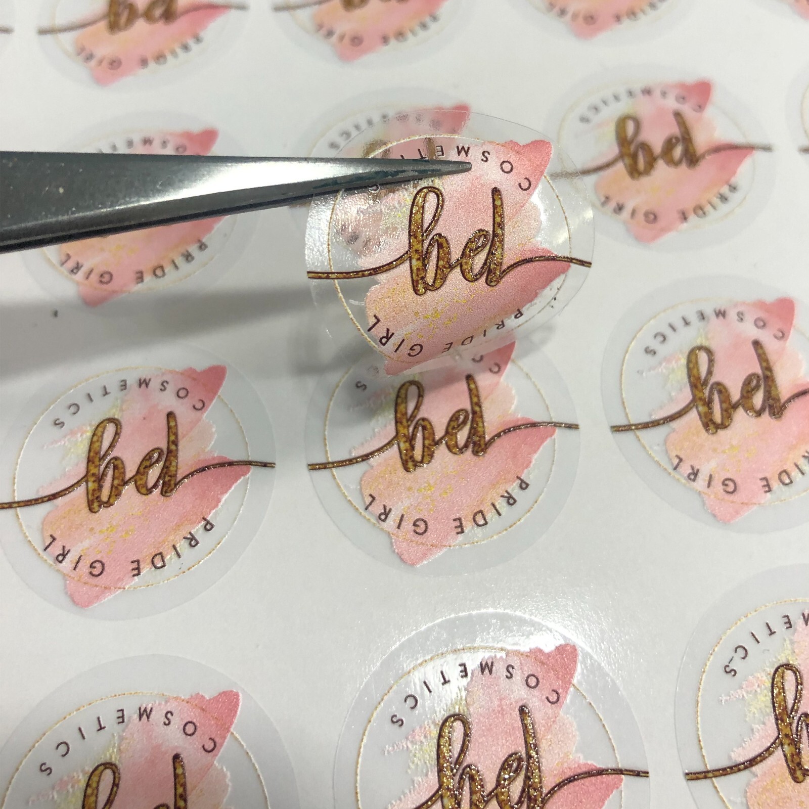 custom clear stickers with logo waterproof clear sticker white on clear label