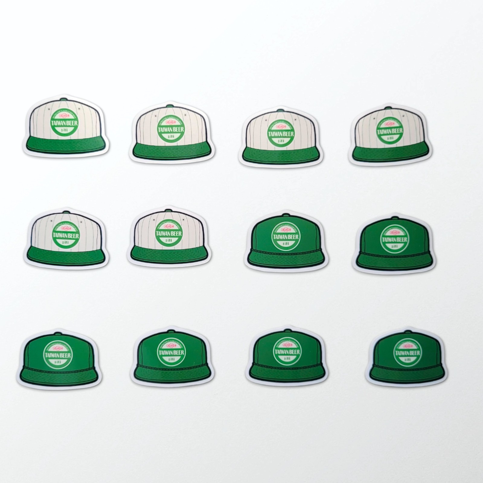 Taiwan BEER Cool Fun collectible set of 12 Hat stickers !! Cute RARE ART