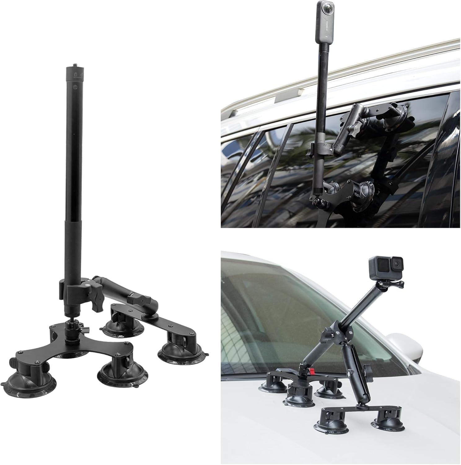 Suction Car Mount for Camera Insta360 X5/X4/X3/X2/GO 3/ONE/RS Compatible with Go