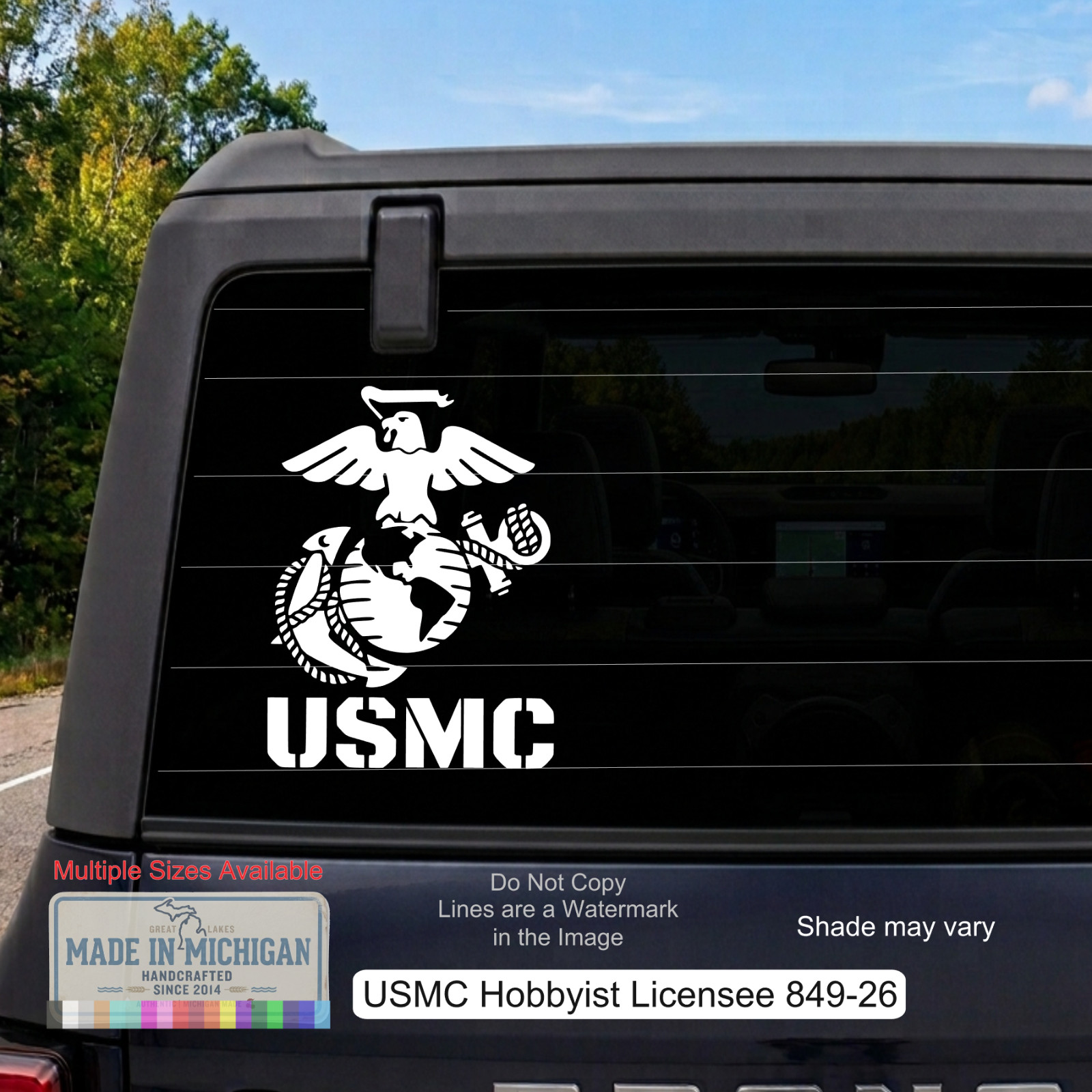 USMC Decal Eagle Globe Anchor Marine Corps Vinyl Sticker Window Semper Fi