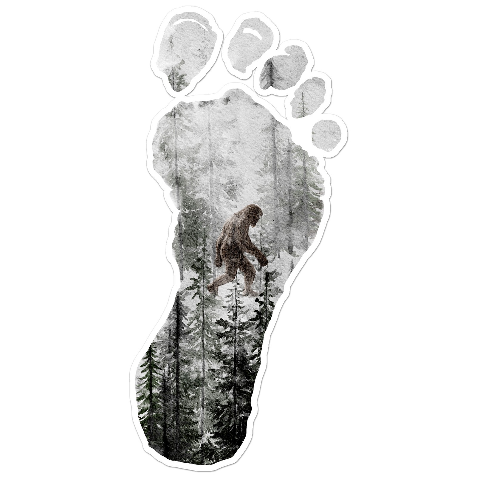 Footprint Bigfoot Sasquatch – Vinyl Decal Sticker – Car Window Laptop – ebn9218