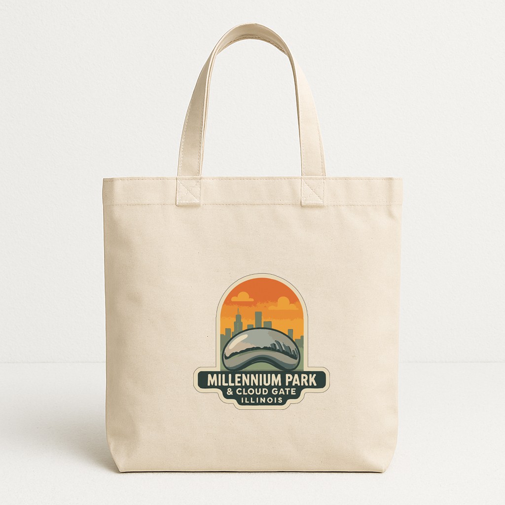 Millennium Park & Cloud Gate Bean Iron On Heat Transfer Vinyl HTV Symbolic