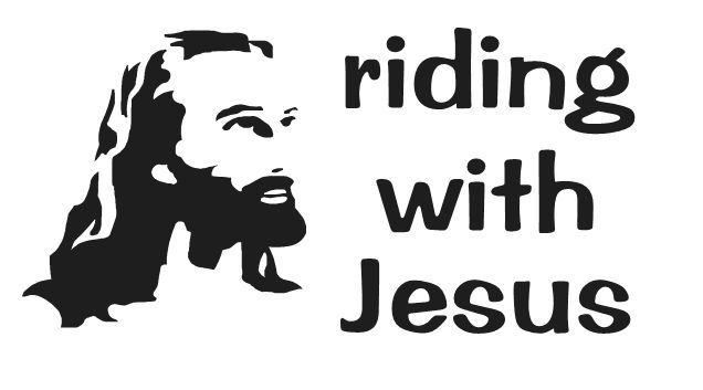RIDING WITH JESUS VINYL DECAL STICKER CHRIST RELIGION CHOOSE COLOR