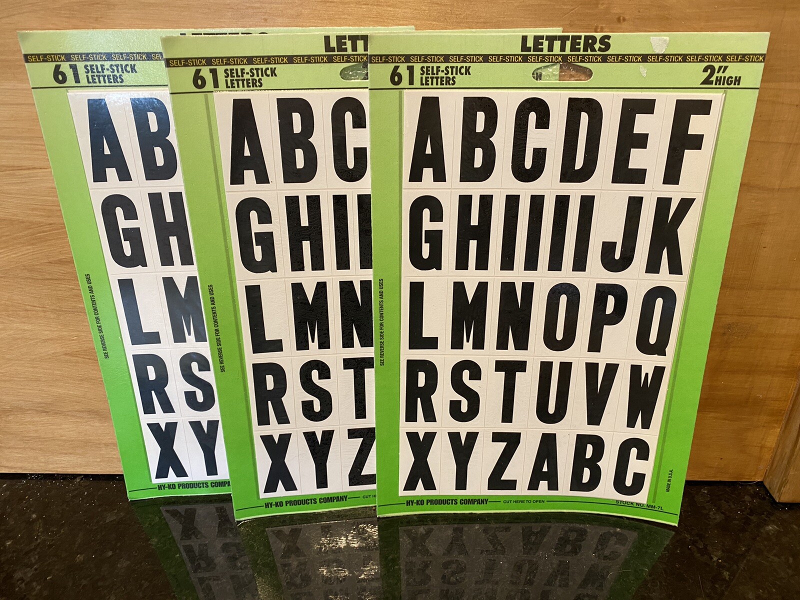 Hy-Ko Products MM-7L Self Stick Adhesive Vinyl Letters 2” High, Black & White