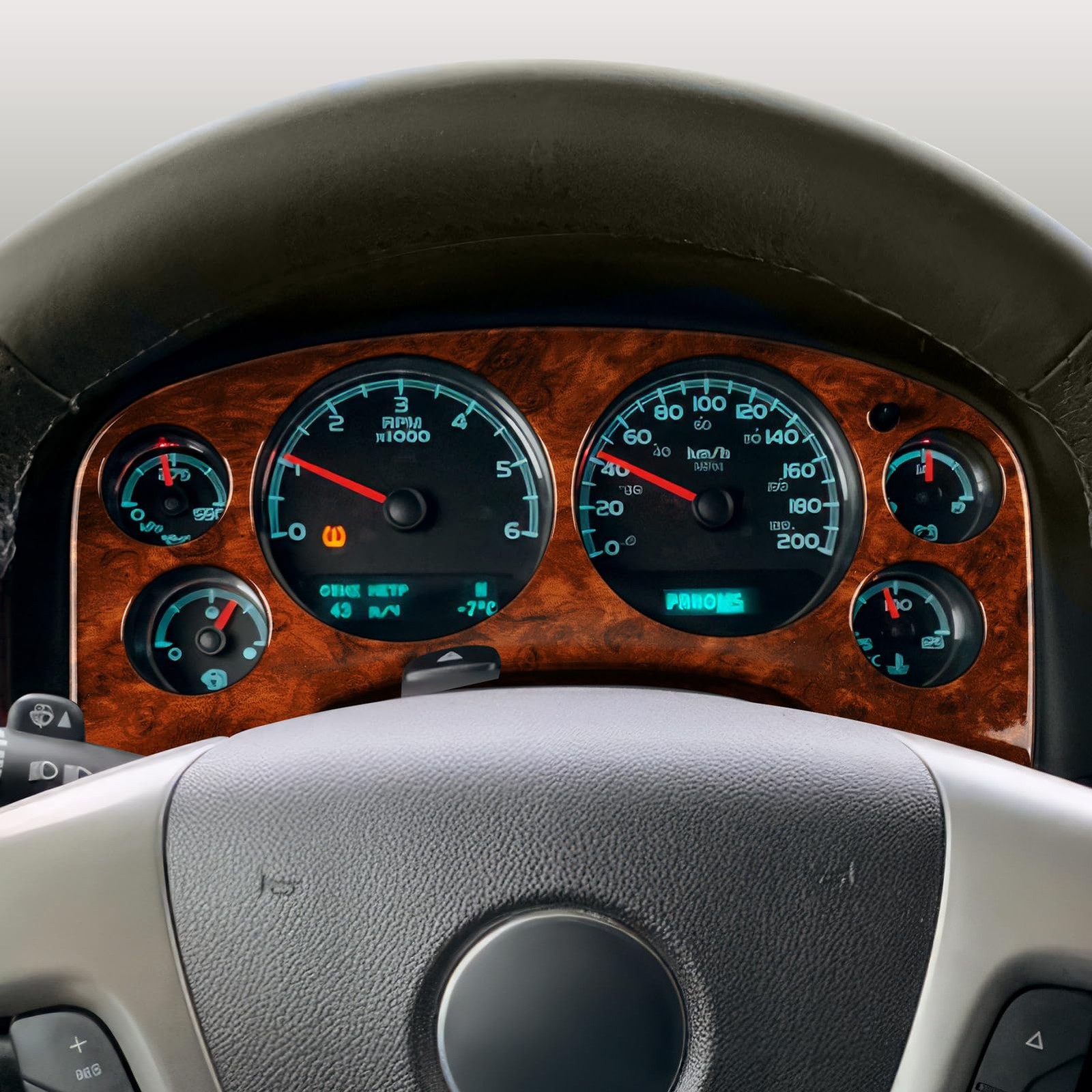 Dashboard Cover Trim Decal Wood Grain Sticker for Chevrolet GMC Vehicles
