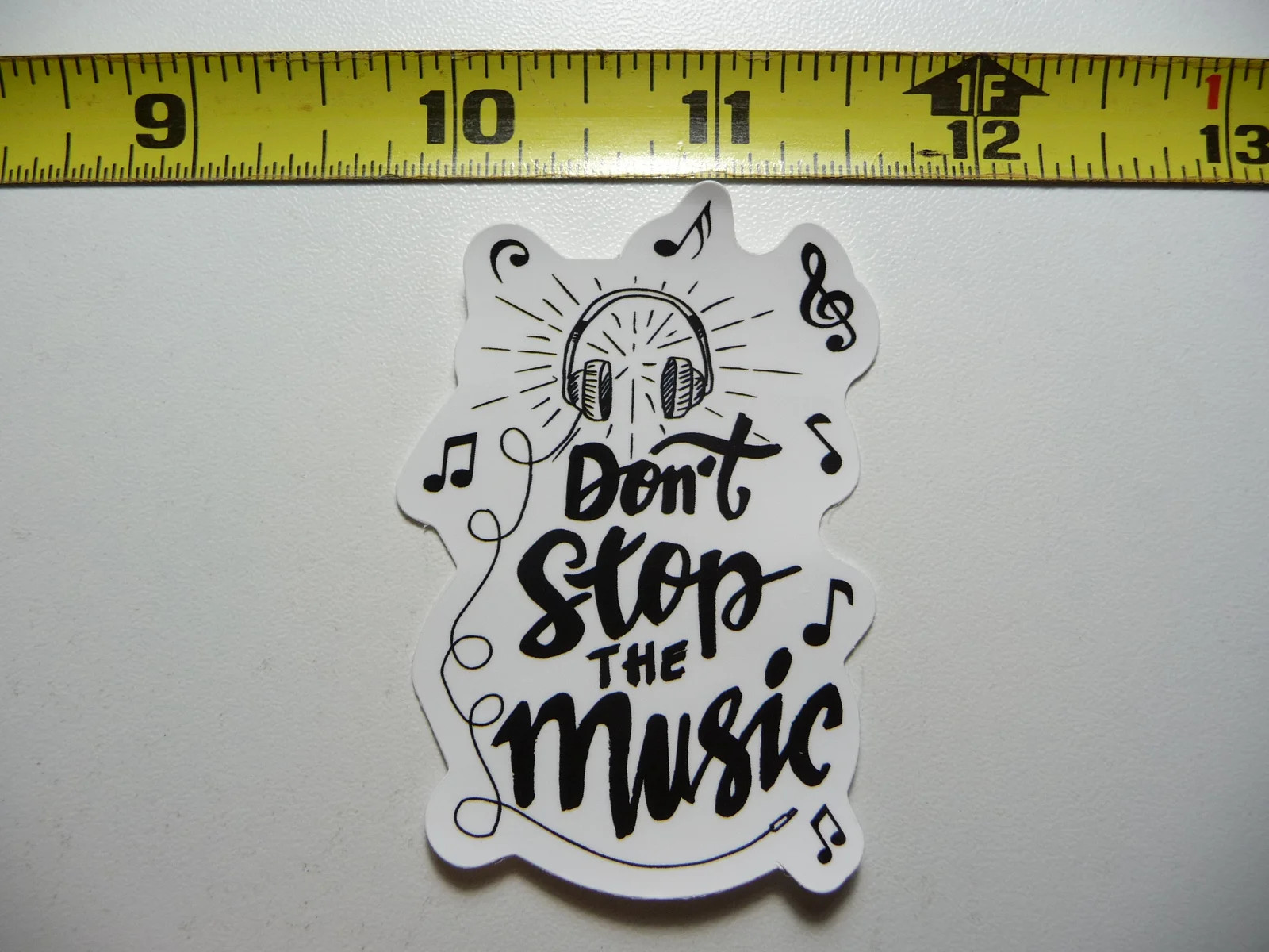DON'T STOP THE MUSIC NOTES HEADPHONES SMALL STICKER DECAL BAND SONGS MUSICIAN