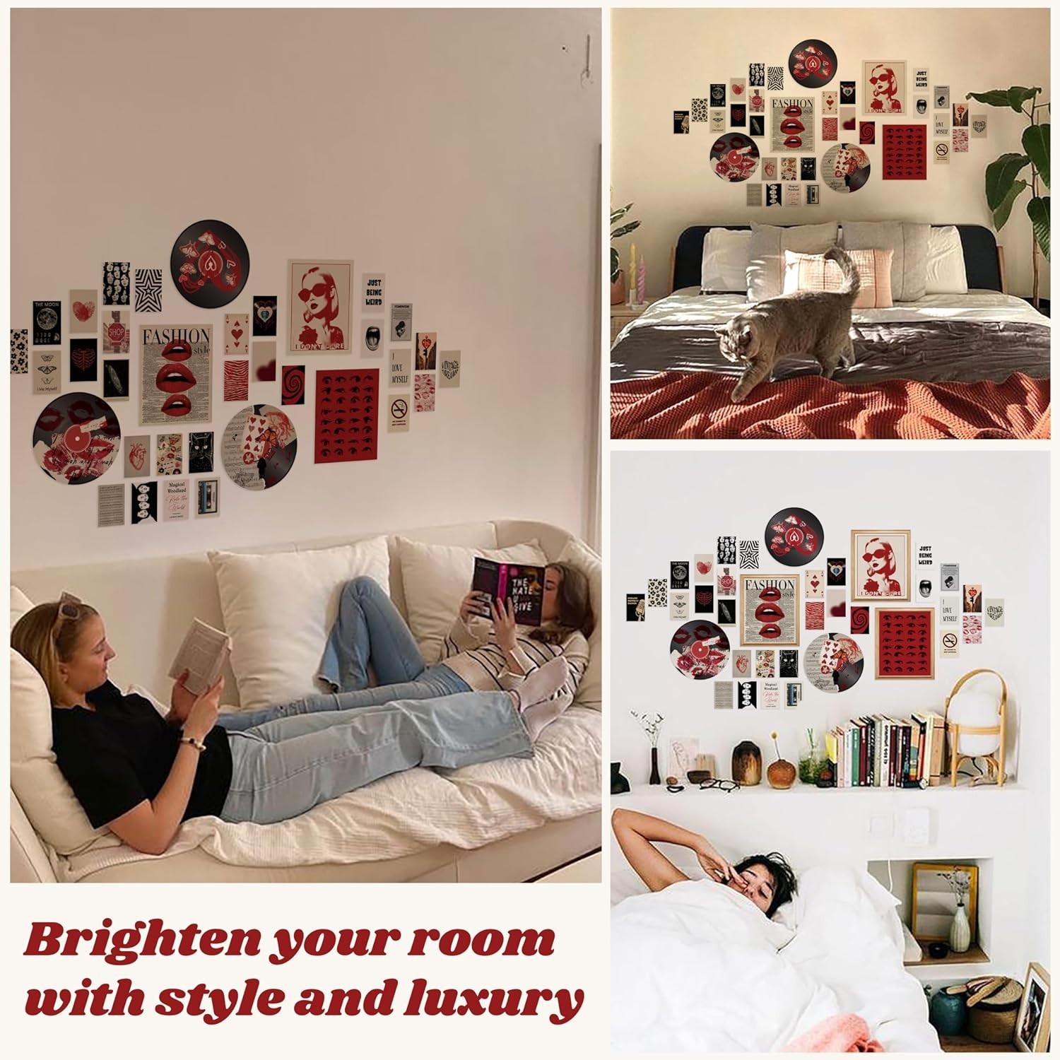 Downtown Girl Posters Red Aesthetic Wall Decor Y2K Room Prints Teen Girls
