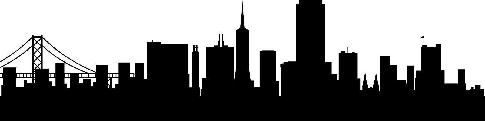 San Francisco Skyline Vinyl Decal Home Décor 12" x 41"