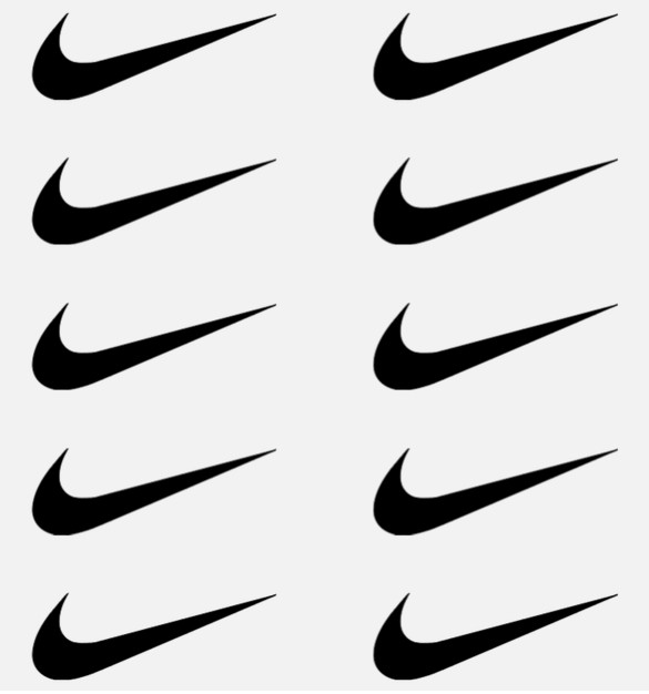 Set of 10 Nike Swoosh Vinyl Decals – Multiple Sizes & Colors