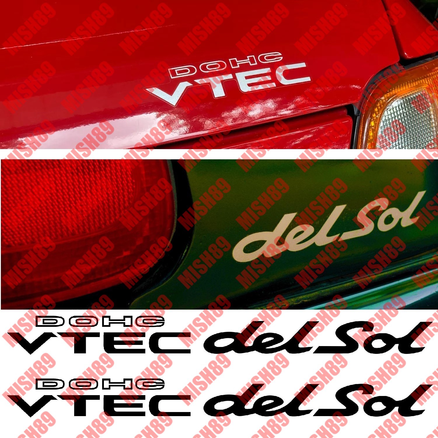 Honda Del Sol Trunk Decal Rear Hatch Civic Si Sticker EF EG EK OEM