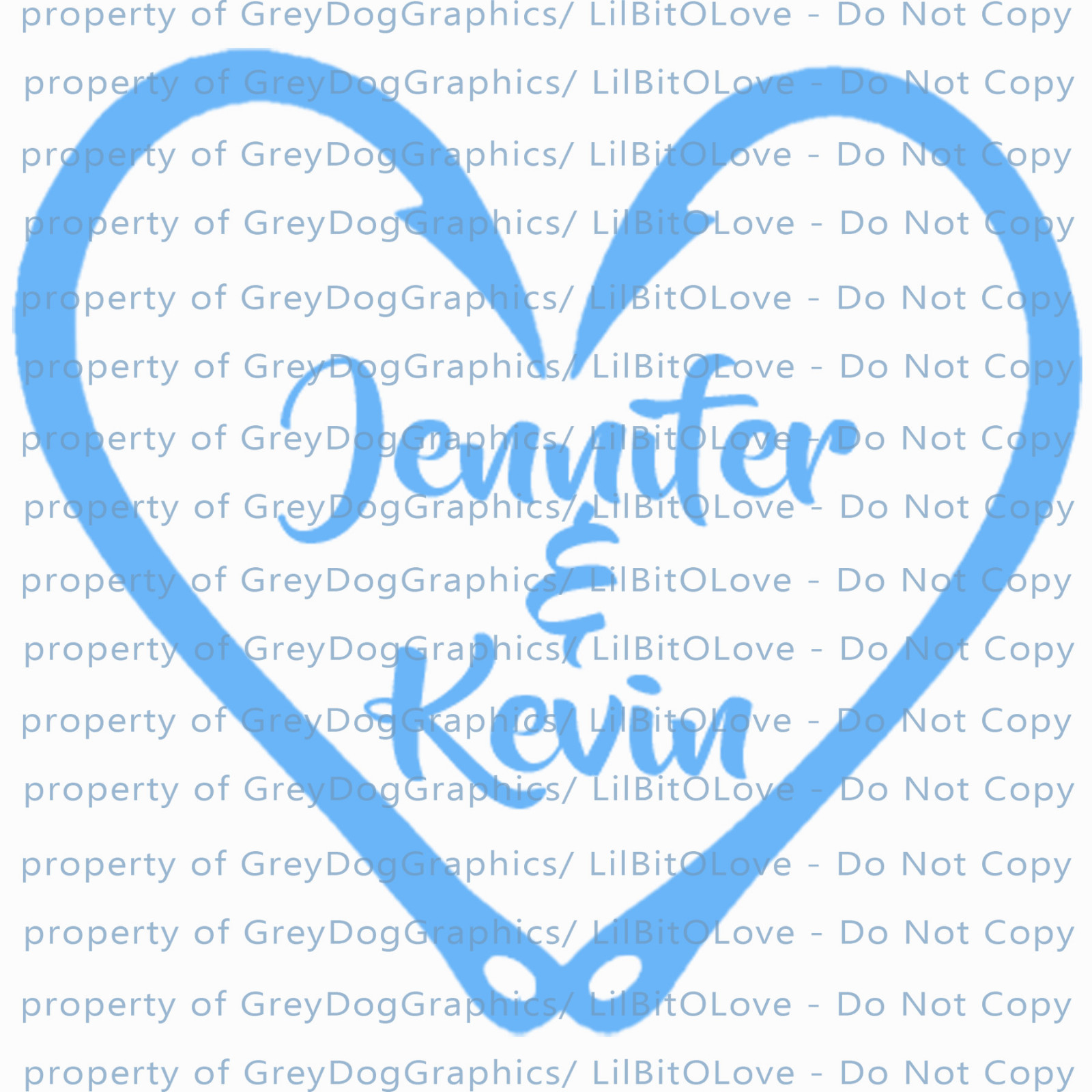 Custom Fish Hook Heart Personalized with Couple's Names Vinyl Decal Sticker