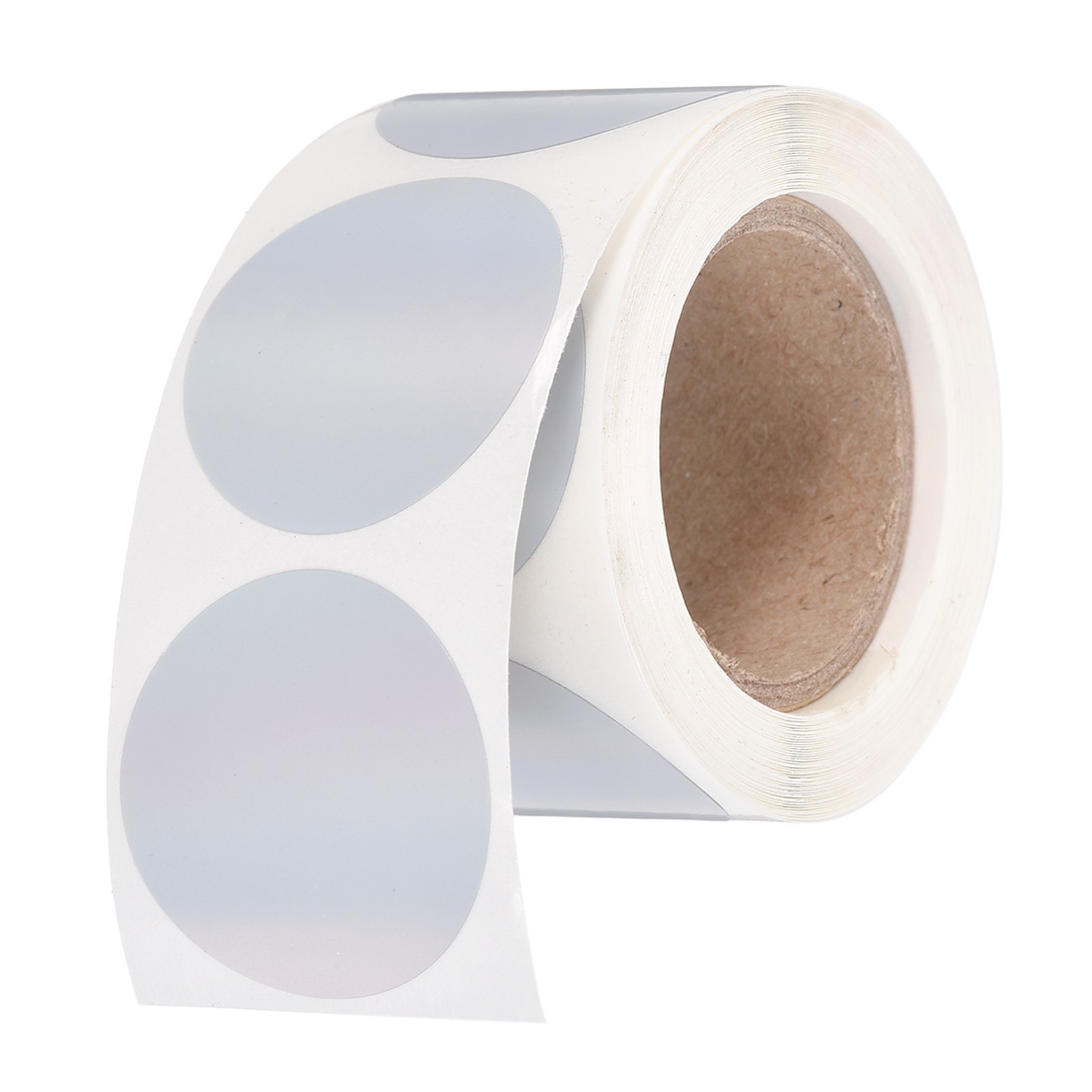 200pcs Round Thermal Label 1×1" Self-Adhesive Thermal Stickers Silver