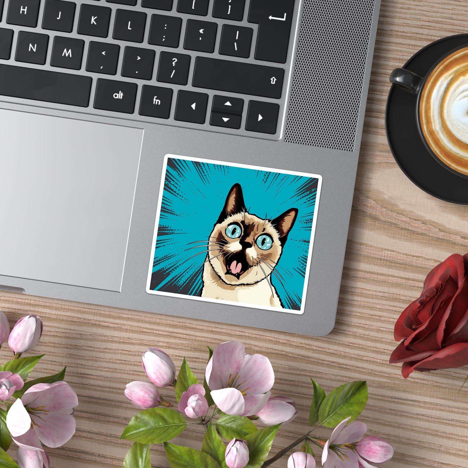 Popart Siamese Cat – Vinyl Decal Sticker – Car Window Laptop – ebn11848