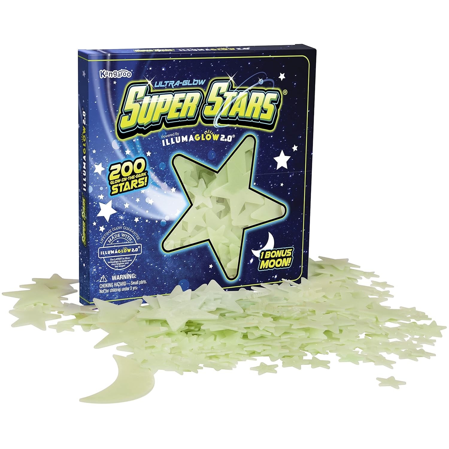 Glow Stars – 200 Safe, Non-Toxic Stars with Installation Material