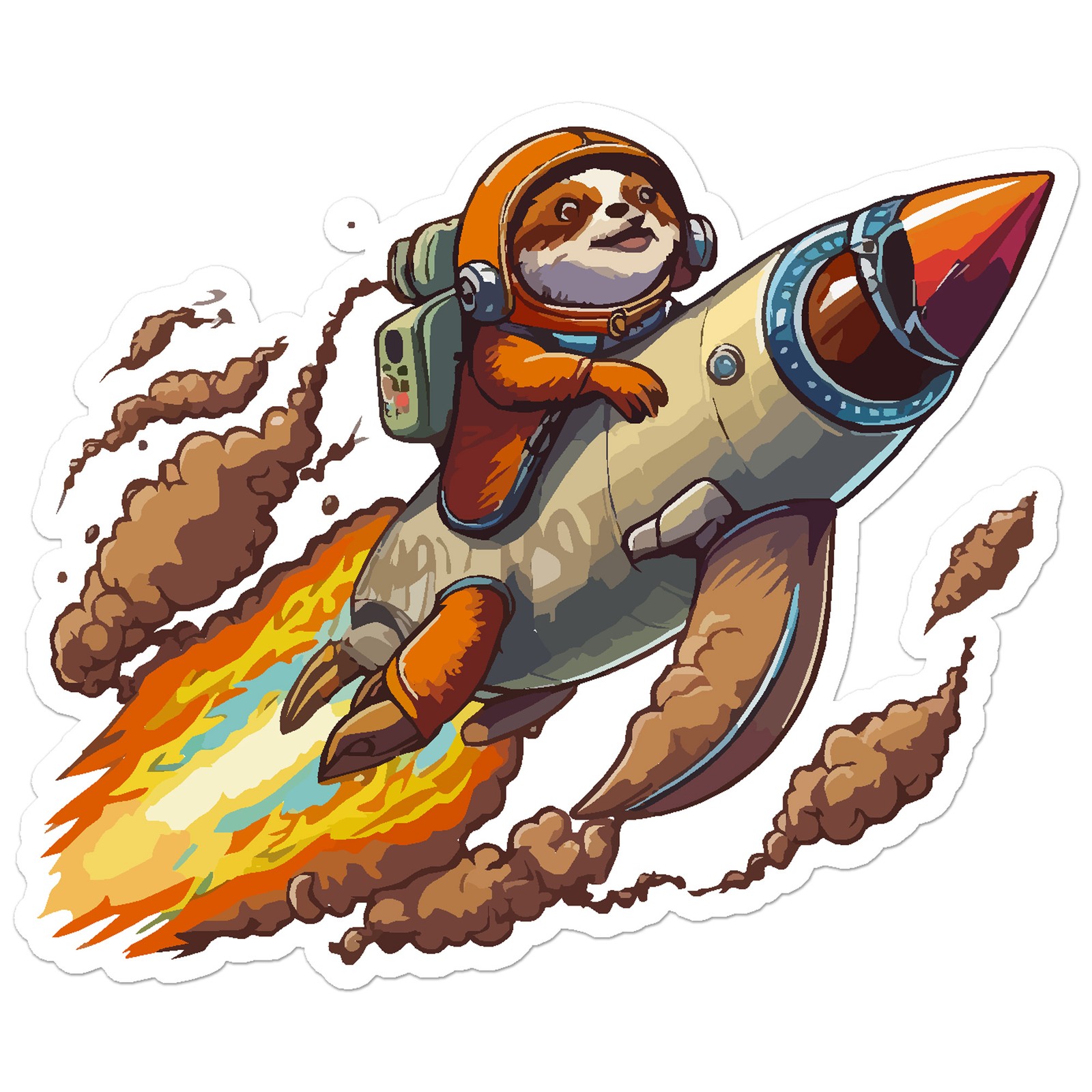 Sloth Rocket Ship – Vinyl Decal Sticker – Car Window Laptop – ebn9226
