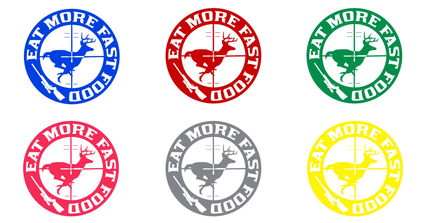 Vinyl Decal Truck Car Sticker Laptop – Hunting Fishing Eat More Fast Food