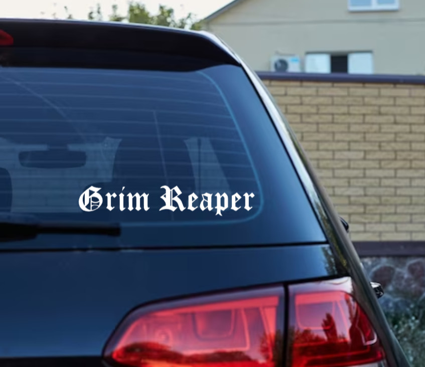 Grim Reaper Vinyl Logo Sticker Decal Heavy Metal Band Car Bumper Iron Maiden