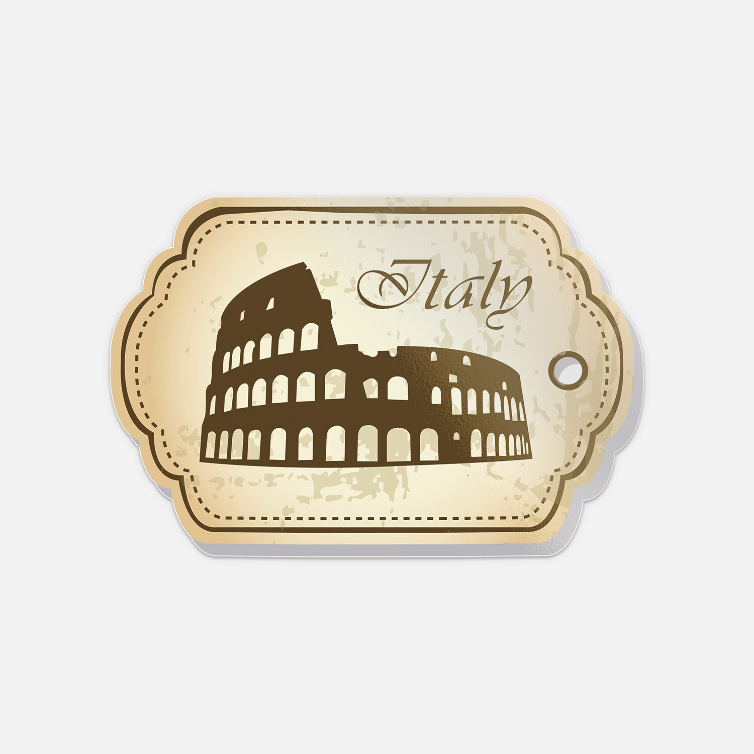 Italy Colosseum Vintage Retro Grunge Vacation Travel Label Vinyl Sticker Decal