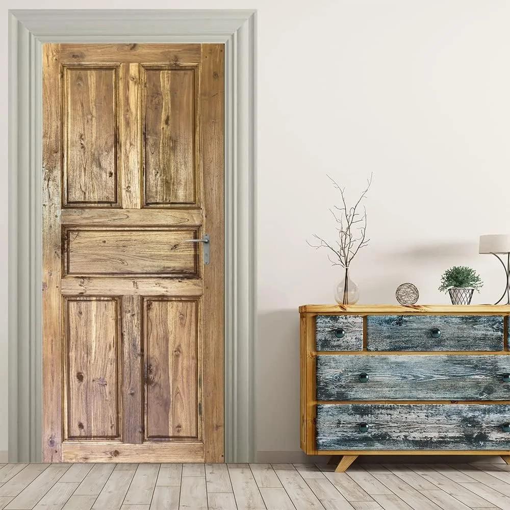 3D Door Stickers Murals Peel and Stick Wooden Door, 30.3"x 78.7" | Self-Adhesive
