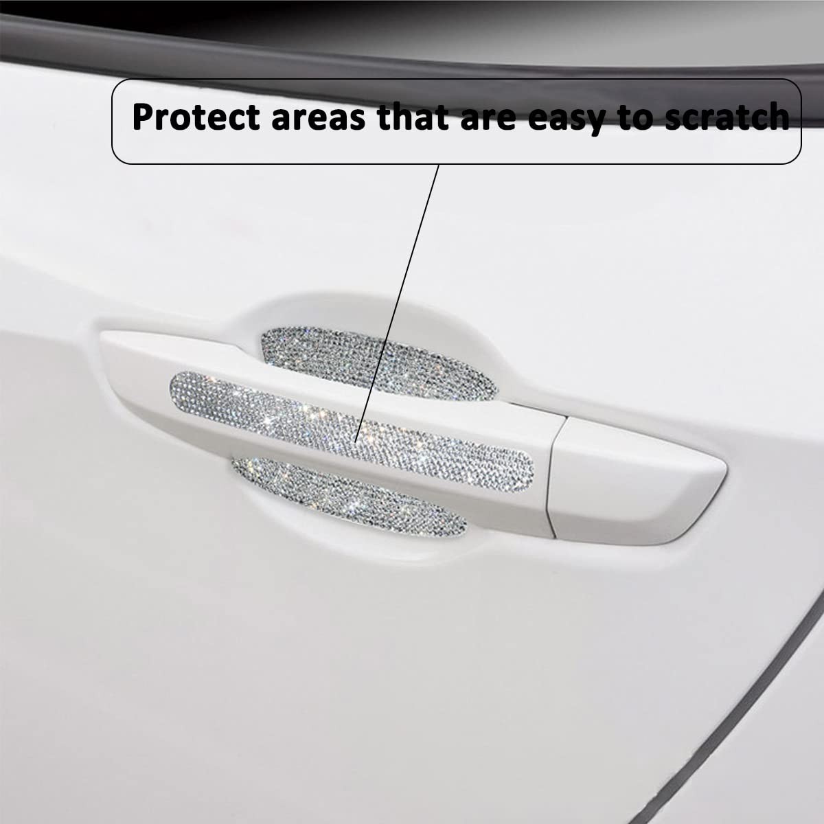 Generic Red Rhinestone Door Handle Reflective Decals