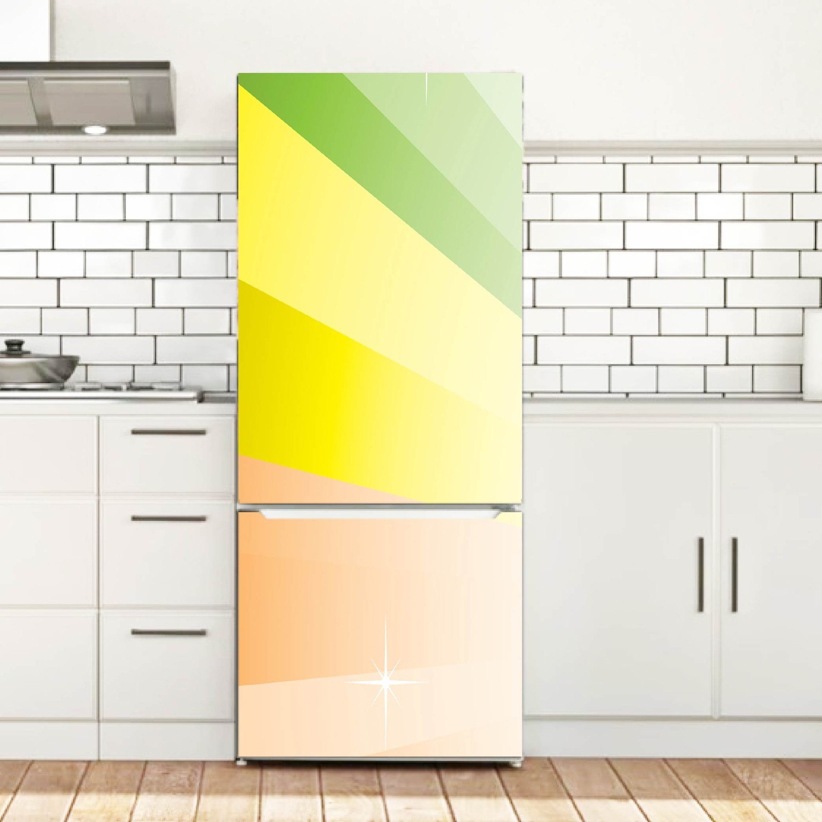 Modern Refrigerator Vinyl Wrap Kitchen Decor