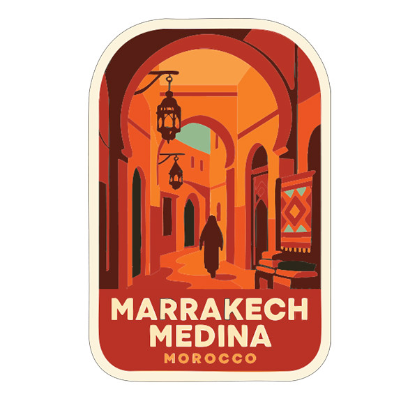 Marrakech Medina Morocco Sticker Decal Vinyl Die-Cut Symbolic Landmark Design