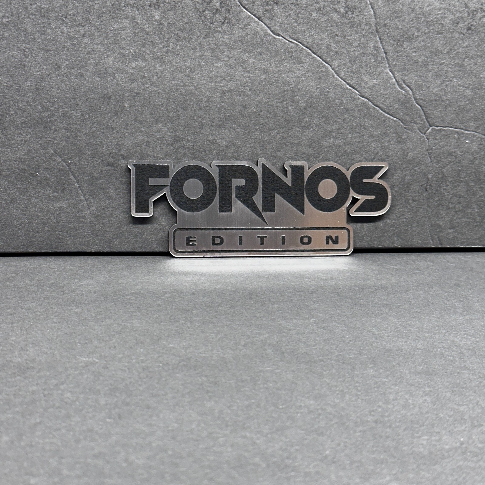 Car badge CUSTOM TEXT Car emblem, racing BRUSHED SILVER Text Name Logo Emblem