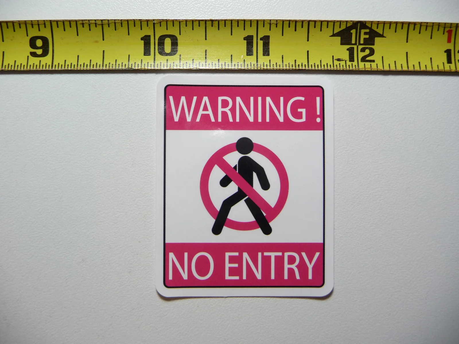 WARNING NO ENTRY SMALL STICKER DECAL BUSINESS COMPANY POLICY BUILDING DOOR
