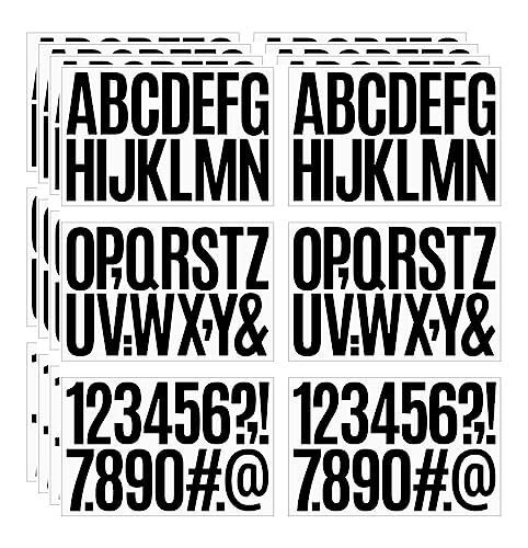24 Sheets 384 Pcs Vinyl Letter Stickers,3 inch Self-Adhesive 3 inch,Black