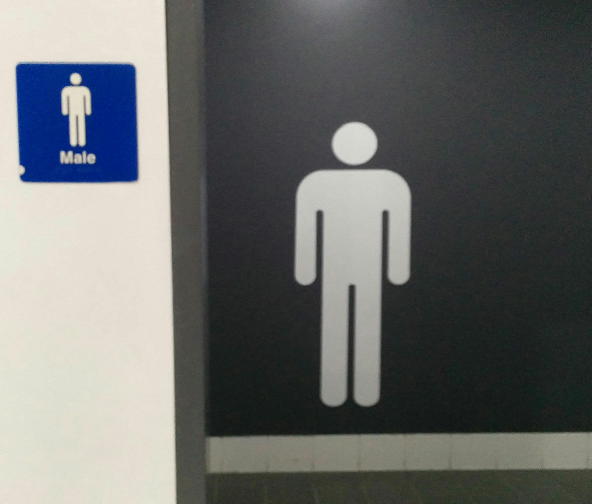 Toilet Sign Sticker Decal Bathroom Restroom Men Women Disable Directions