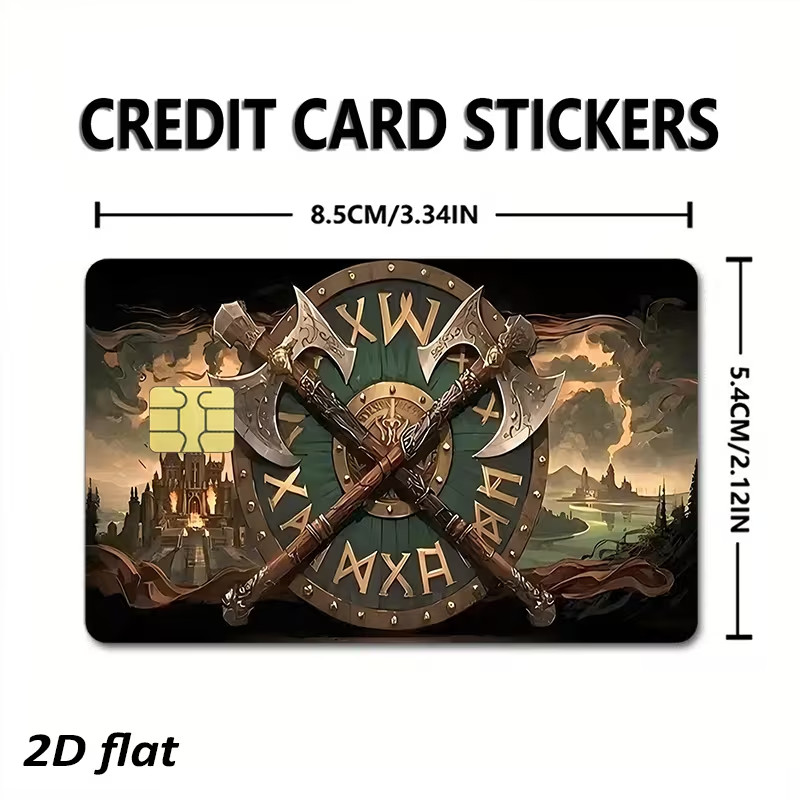 Viking Shield and Axes Credit Debit Skin Sticker Decal Chip