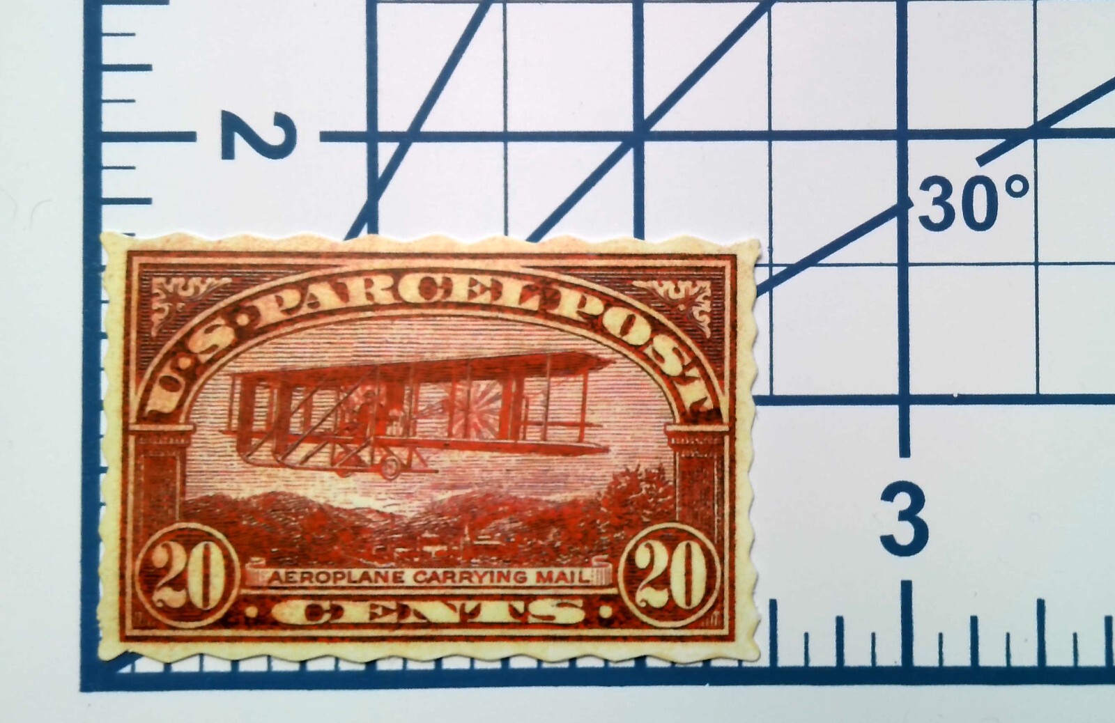 US Parcel Post Aeroplane Mail 20 Cent Die Cut Vinyl Sticker Decal Scrapbooking