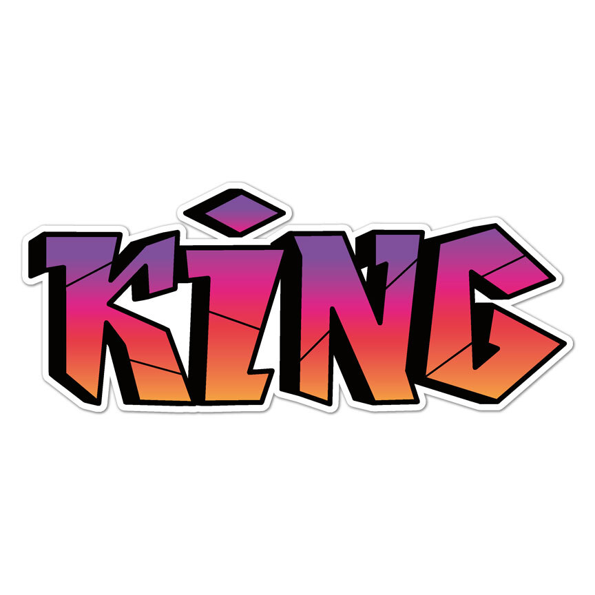 King Graffiti, Vinyl Decal Sticker, Indoor Outdoor, 3 Sizes, #8981