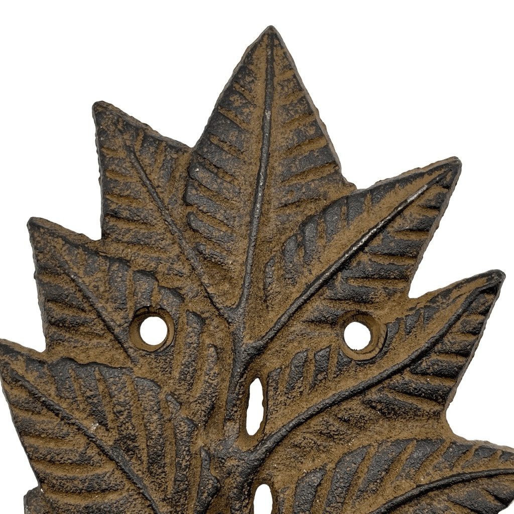 Metal Cast Iron Leaf Wall Hook 6” X 4”