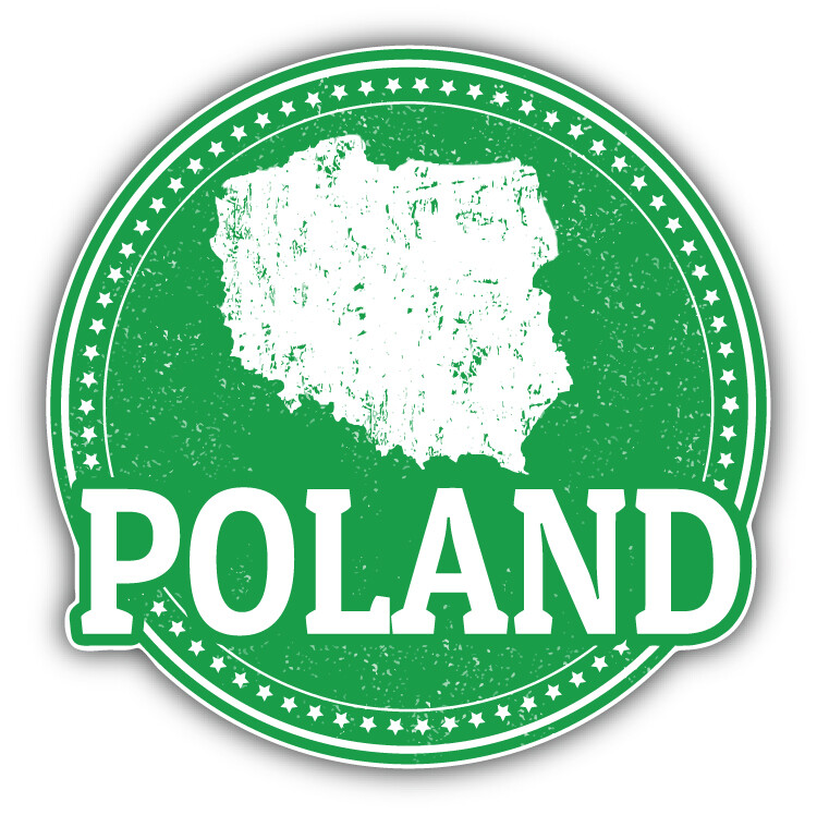 Poland Map Grunge Stamp Car Bumper Sticker Decal