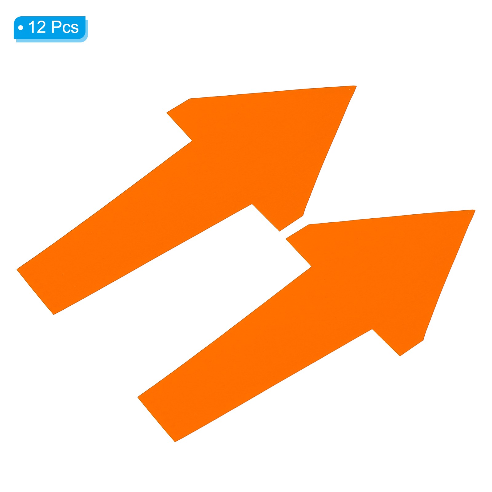 12Pcs 12" x 6" Arrow Sticker, PVC Self Adhesive Arrow Sign, Orange