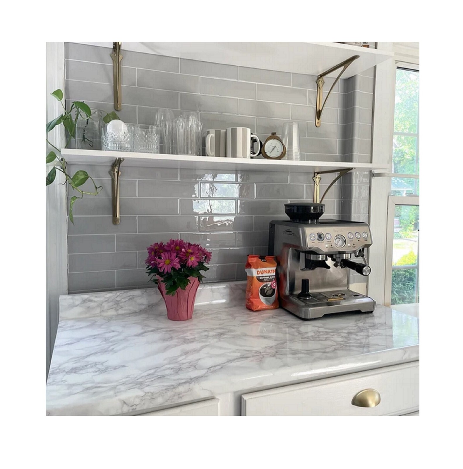 EZ FAUX DECOR Peel and Stick Countertops, Vinyl Marble Contact Paper, Waterproof