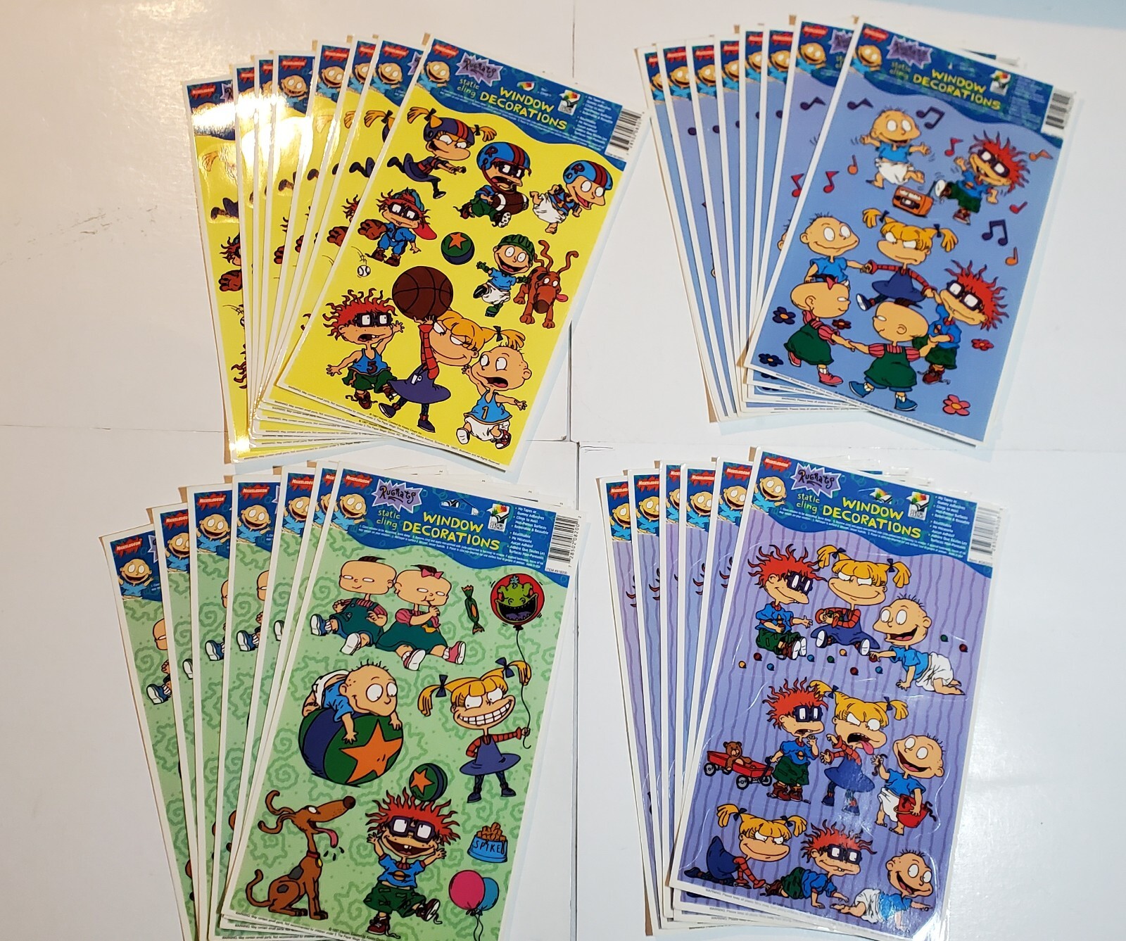 Vtg Rugrats Nickelodeon Static Cling Window Decorations Tommy Chuckie Lot Of 4